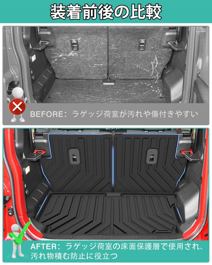 Mixsuper Jimny Nomad JC74W Luggage Luggage Trunk Nomad Seatback Car 3D Luggage Custom 3D Molded Cargo TPE Luggage Storage 5-Door Mat, Tray, Mat, Mat,
