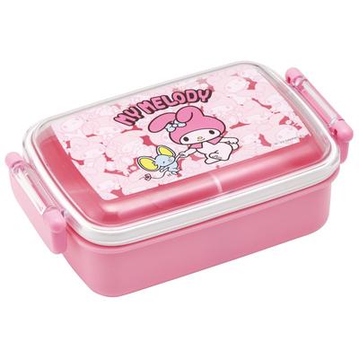 Lunch with a Soft Single Made In Sanrio My Children's Box, 450ml, Dome-Shaped Lid, Tier, Japan, Melody, Ushirou-Shiro (Girl's) Design,