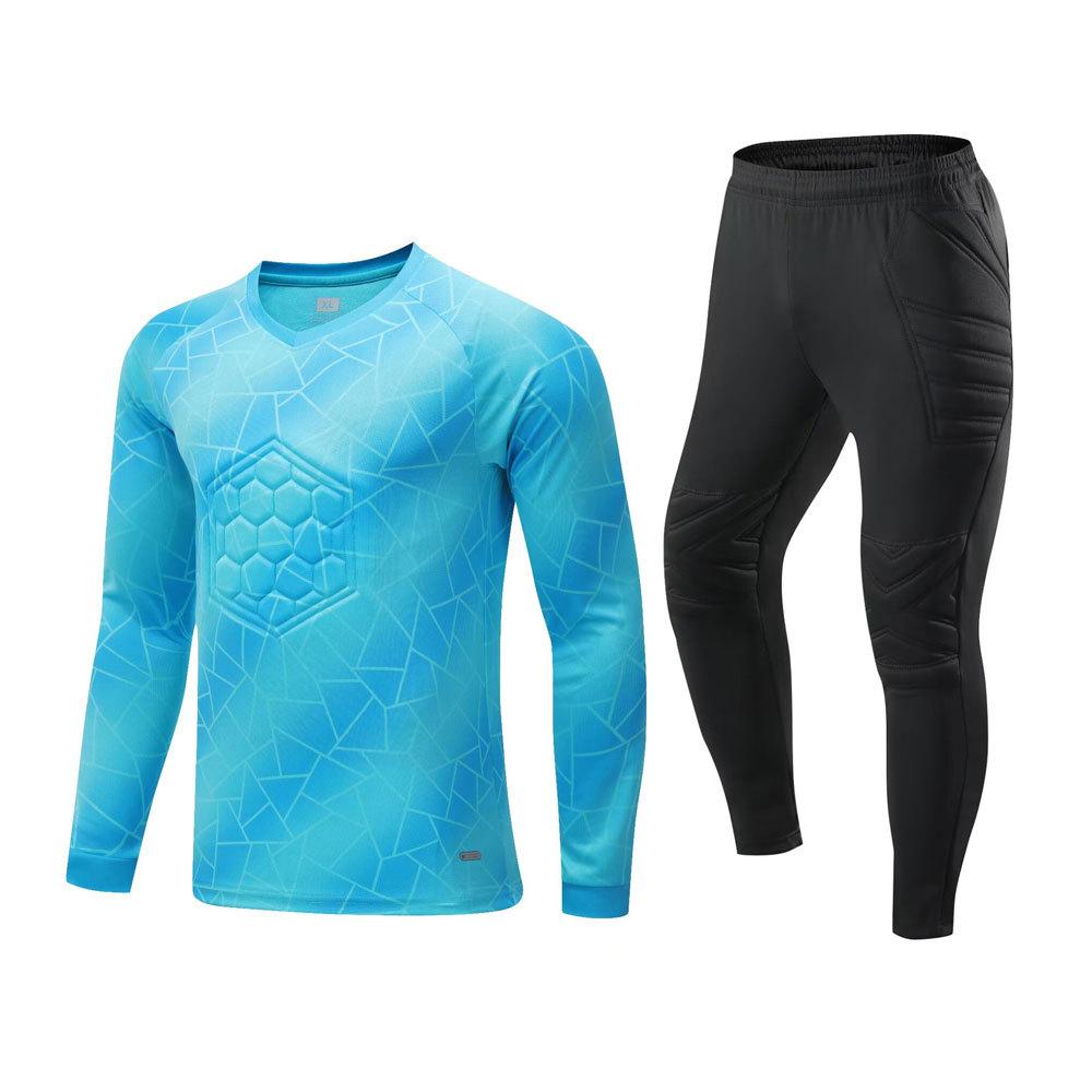 Spot Wholesale Football Goalkeeper Jersey Boys Custom Goalkeeper Jersey Long Sleeve Sponge Pad Game Training Jersey