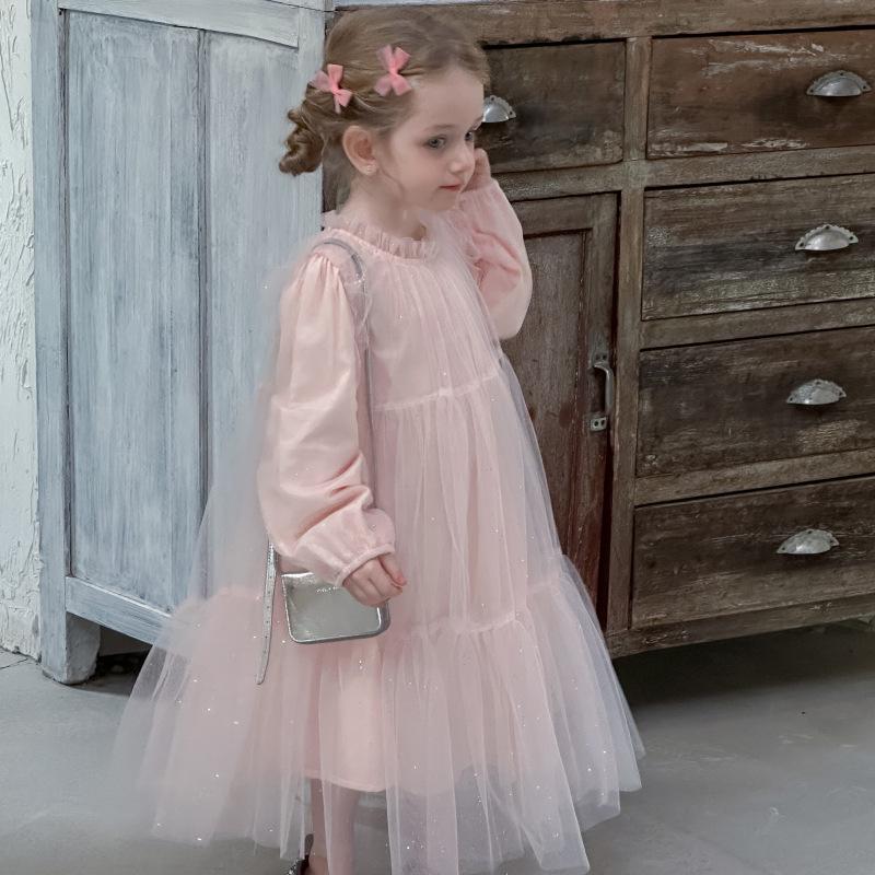 New Spring Girls' Sequined Tulle Princess Birthday Dress