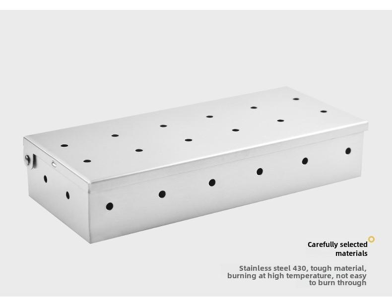 Stainless Steel BBQ Smoker Box for Outdoor Grilling and Smoked Meat