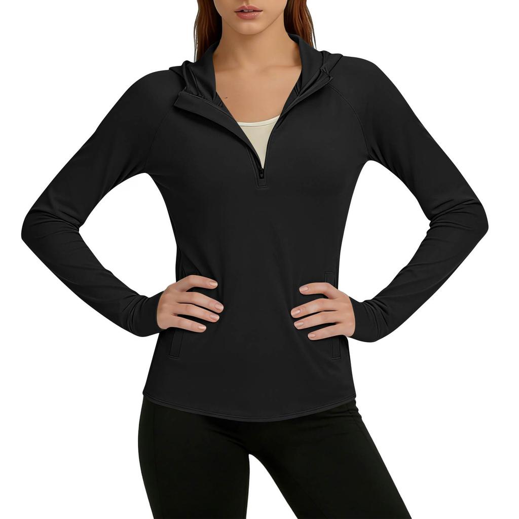 Top Atletico Leggero da Donna con Cappuccio Colorato per Allenamenti all'Aperto