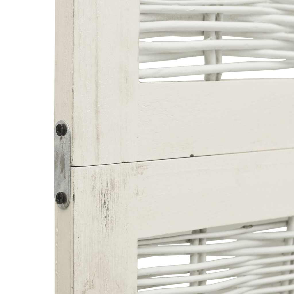 Vidaxl Room Divider, 3-Panel, White, Solid Paulownia Wood