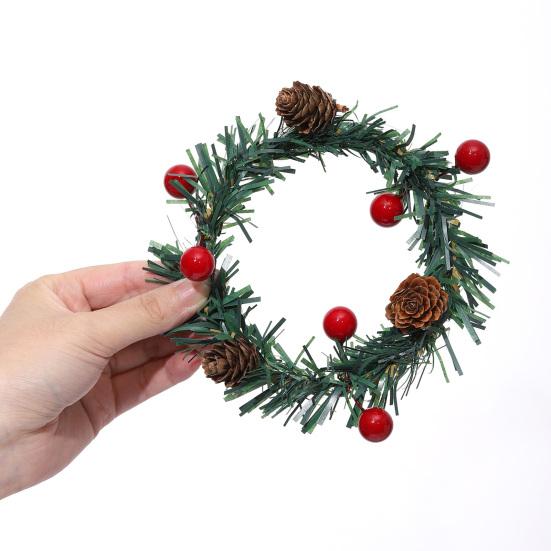 10/20 Pcs Christmas Garland Ties with Red Berries And Pine Cones Xmas Artificial Pine Garland Decorative Greenery Bands for Holiday Decor