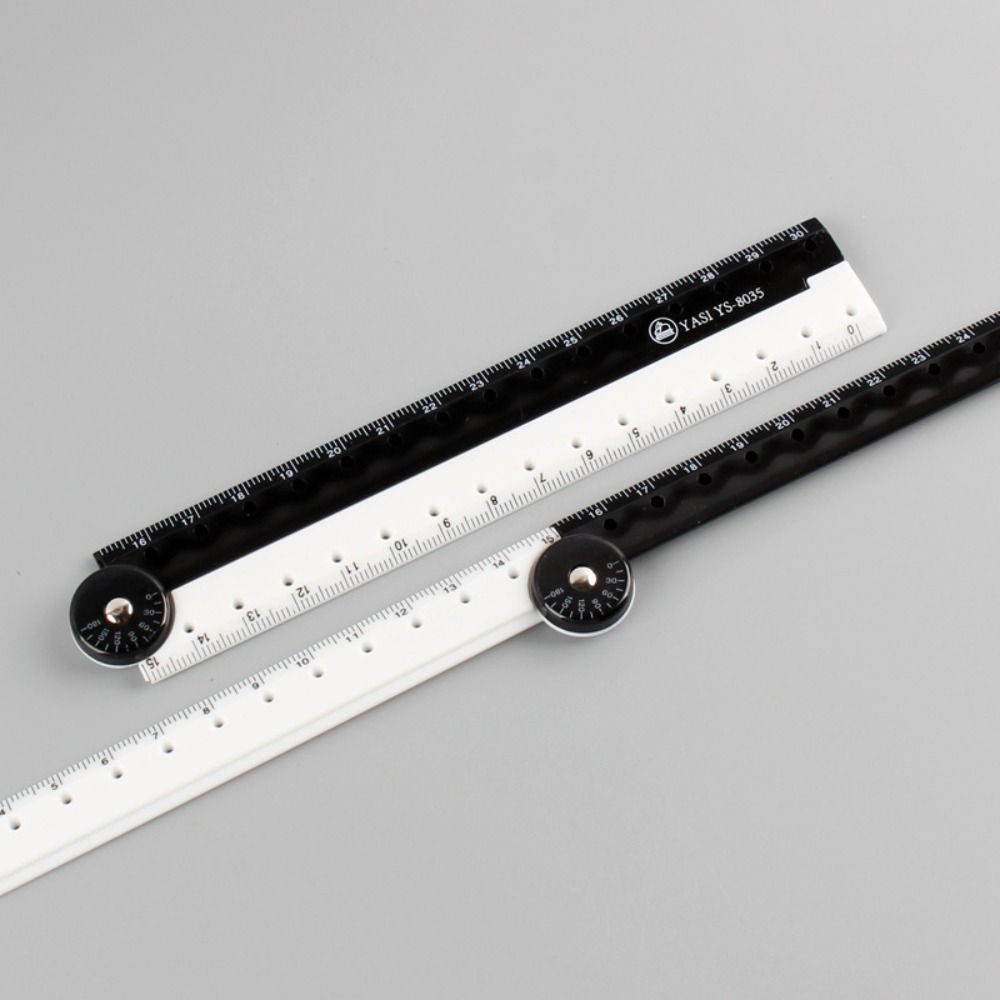 

Plastic Straight Ruler Black And White Scale Ruler Graphic Folding Ruler Student 1pcs random color