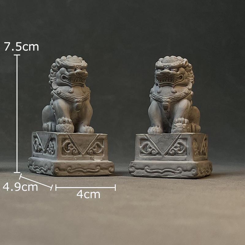 

Chinese Stone Lion Plaster Statue Table Decoration Creative Feng Shui Landscape Ornaments Sculpture Room Aesthetic Decor