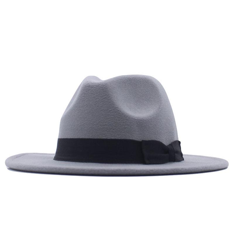 New fashionable and elegant jazz hat, spring, autumn and winter belt woolen casual fashion big-brimmed lady jazz hat