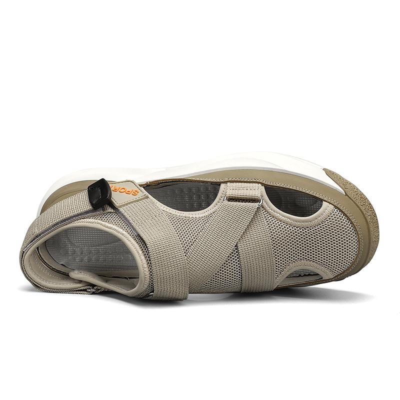 Men's Anti Slip Wear-resistant Fashionable Sports Sandals Thick Soled Breathable Mesh Perforated Shoes Men's Shoes Trendy Shoes