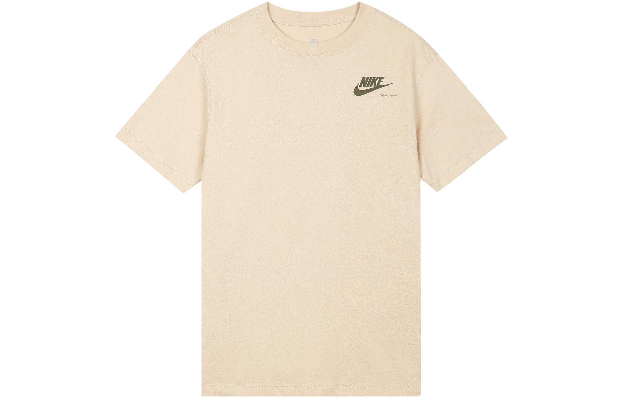 Nike Women ss Retro Graphic Print Pullover Crewneck T-Shirt Beige DR9025-126 XS