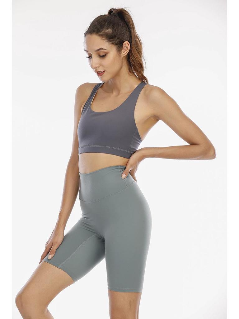 Swift Speed High Waist Women's Yoga Shorts - Nude Feel, No Embarrassment Line, Mid-Length, Fitness Five-Point Pants