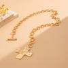 Meier Punk-inspired metal cross necklace with a trendy, edgy design. features a sweet and cool ot clasp chain