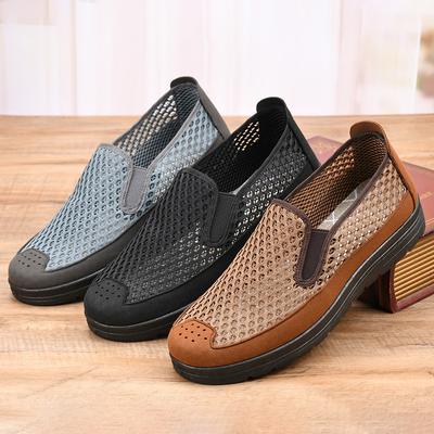 Men's Shoes: Breathable, Perforated Casual Shoes, Soft-soled Work Shoes with Mesh