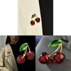 Cherry Fruit Brooch Pin For Women With Metal Finish Fashionable Accessory For Gift Giving
