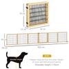 Wooden Pet Gate Freestanding Dog Security Barrier With Two Support Feet Natural Tone