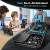Heavy-duty Armored 2-in-1 Fall-proof Case for Iphone 16 15 14 13 12 Pro Max 11 Lens Protection Ring Holder Phone Case