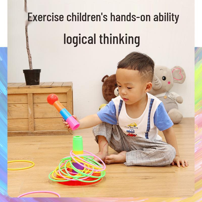 Large Creative Jenga Ring Toss: Parent-Child Stress Relief Toy