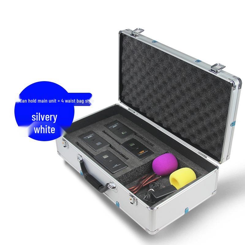 KTV Portable Wireless Microphone Storage: 2-Piece Aluminum Case for Handheld & Lavalier Mics.