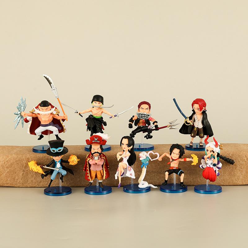 

9pcs/set One Piece Zoro Ace Sabo Shanks Edward Hancock Yamato Katakuri Roger Anime Figure Toys Collection Model Ornaments No Box