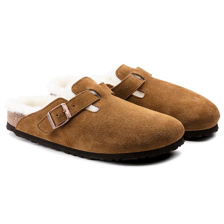 Boston Birkenstock Shearling Suede 'Mink' 1001140