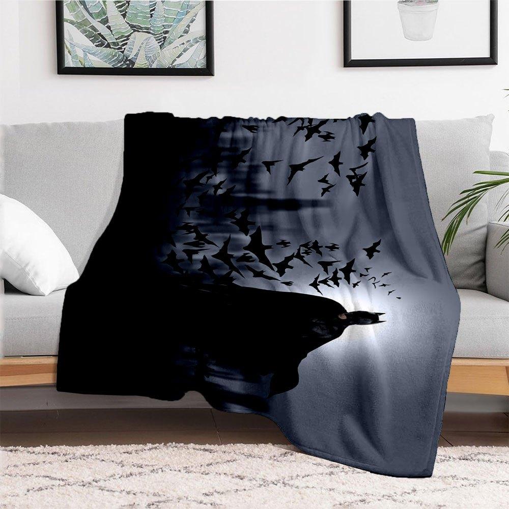 Batman: The Dark Knight Gotham City Silhouette Wall ArtBlanket Flannel Throw Blanket for Sofa, Bed, Travel, Camping, Office, Couch, Chair