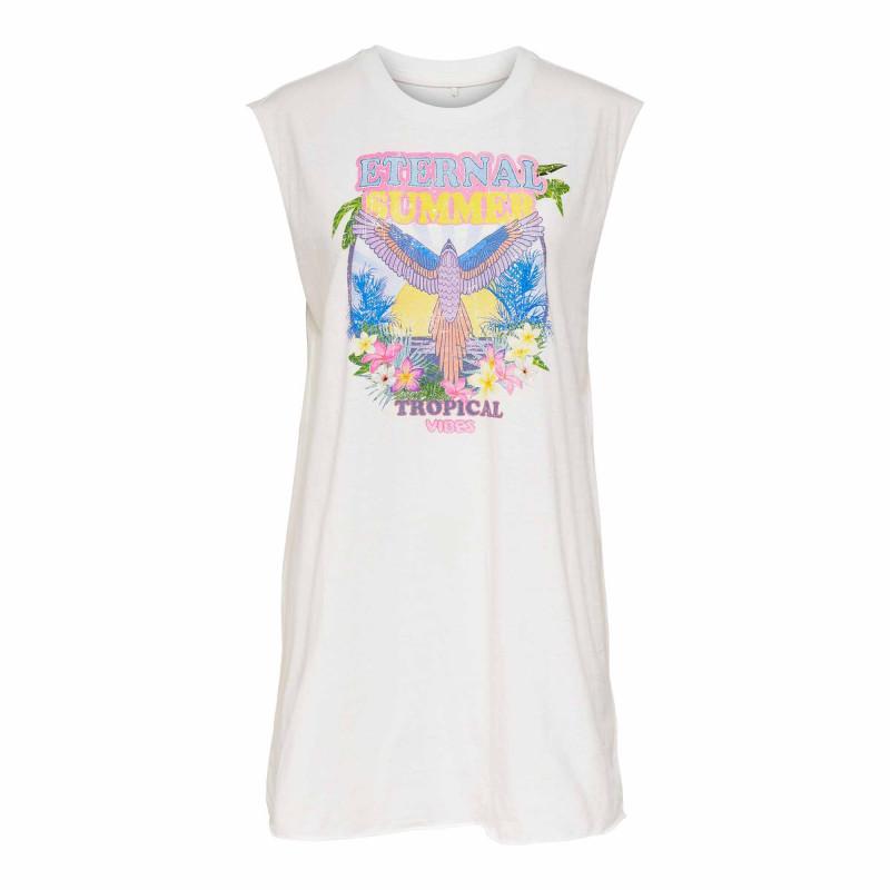 

Платье без рукавов из 100% хлопка с принтом ТОЛЬКО для женщин