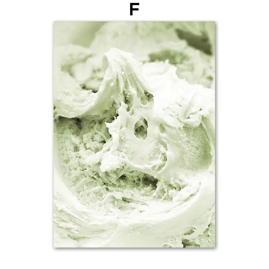 Grüne Eiswaffel Kuchen Zitat Poster und Drucke Wandkunst Leinwandmalerei Bilder für Getränkeladen Hotel Restaurant Raumdekoration