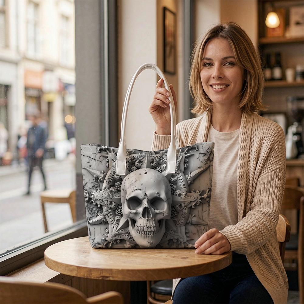 Gothic Skull Pattern Daily Tote Bag