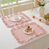 Gekreukelde Placemats, Geruite Gingham Tafelmatten Decoratief, Placemats voor Keukens in Boerderijstijl, Eetkamers en Feestdagen