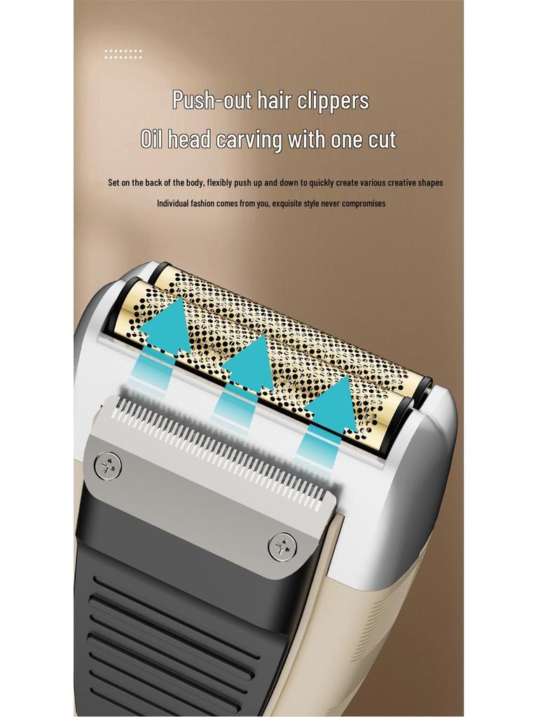 Kuangjie Dual-Function Electric Shaver with Digital Display and Sideburn Trimmer