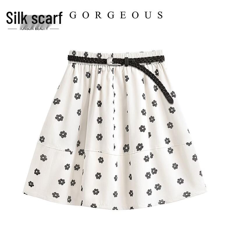 

Women s High-Waisted Floral Midi Skirt One Size