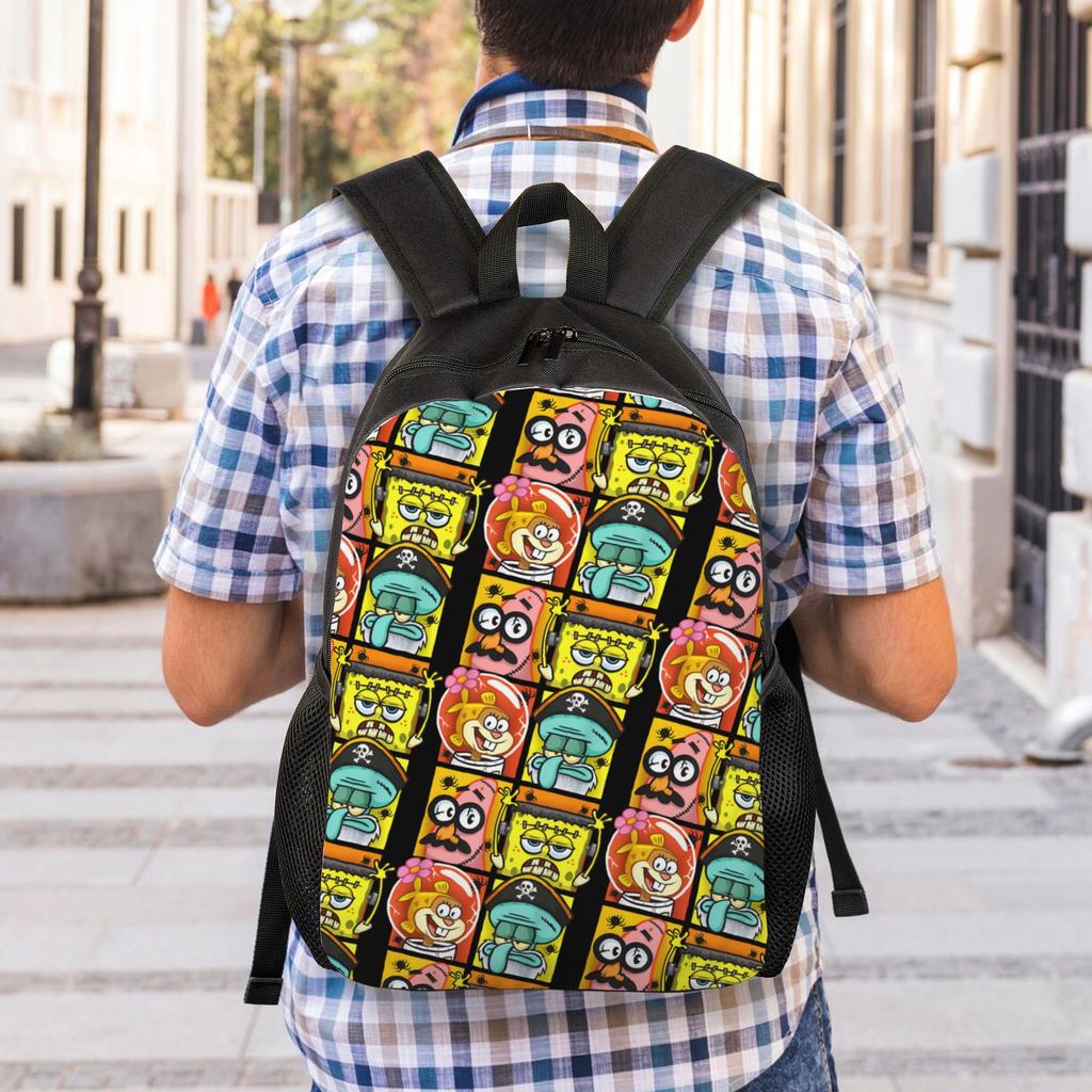 S-Sponges Anime Bobes Backpacks for Women Men College School Student Bookbag Fits 15 Inch Laptop Cartoon Bags