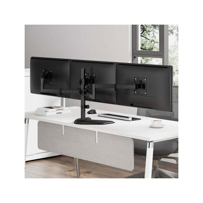 Support de table - aisens - dt27tsr-287 - rotatif et inclinable - pour 3 écrans - charge 10 kg