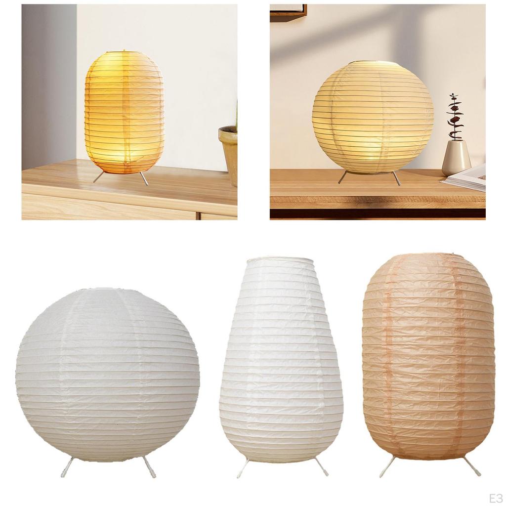 Paper Table Lamp Ambient Lighting Japanese Desk Light Practical for Bedside