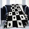 Chess Board Black And White Grid Checkered  Blankets Fleece Sofa Throw Blanket Portable for Couch Bedding Outdoor Throws