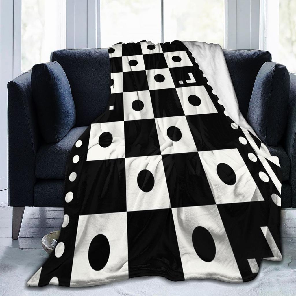 Chess Board Black And White Grid Checkered  Blankets Fleece Sofa Throw Blanket Portable for Couch Bedding Outdoor Throws
