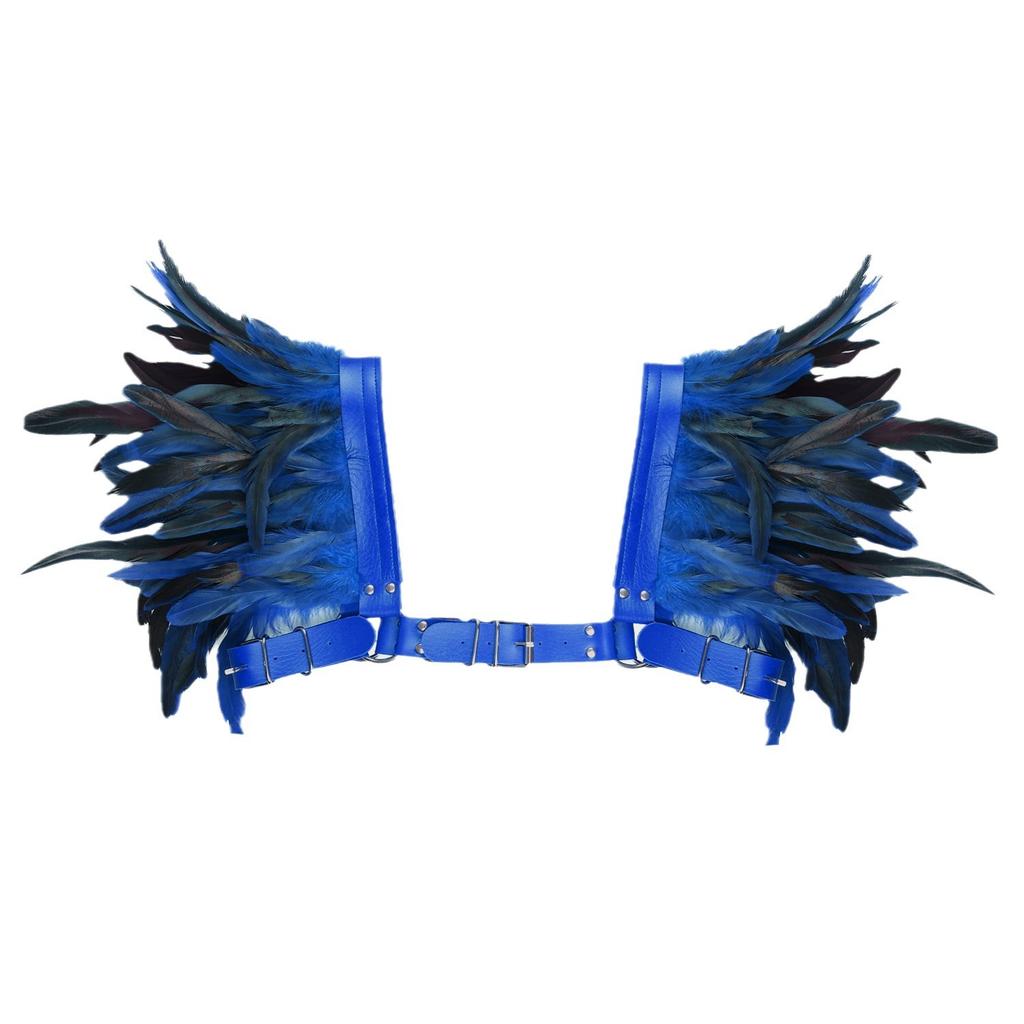 Feder Leder Schal, Herren Umhang, Party Rollenspiel, Nachtclub Auftrittskostüm, Halloween Kostüm, Ball Dekorationsrequisiten