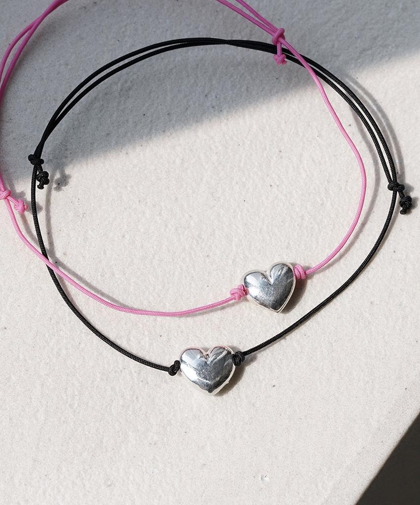 Alleun Silver 925 Friendship Heart Knot Thin Silver Bracelet