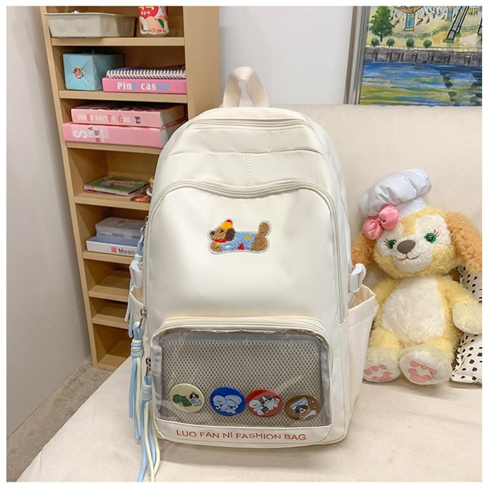 Лесной рюкзак большой емкости женский ins студенческий стиль мягкий девушка универсальный прозрачный студенческий школьный рюкзак белый