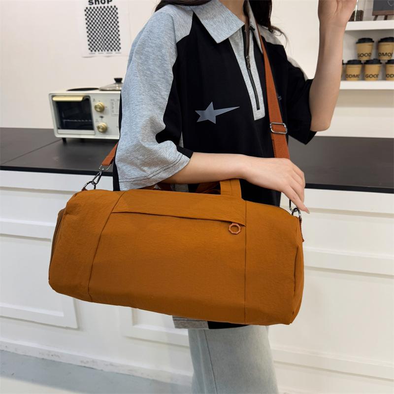 Travel Bag Women's Sports Yoga Portable Fitness Bag Water-proof Boarding Bag Solid Color Versatile Messenger Bag