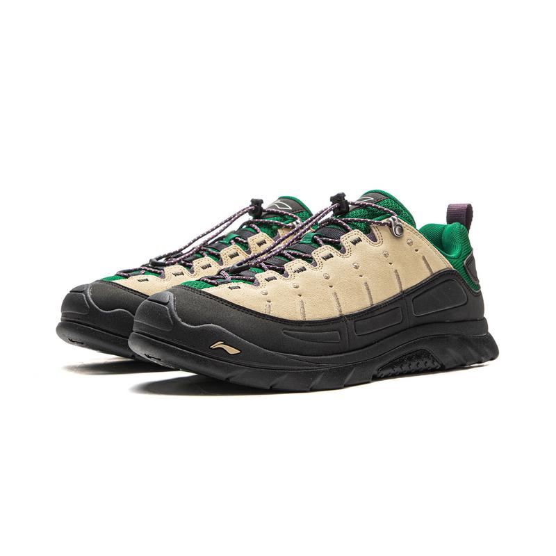 New LiNing CF Tracing Cushioning, Abrasion Resistant, And Resilient Properties Low Top Hiking Shoes Unisex Khaki AHTV029-7