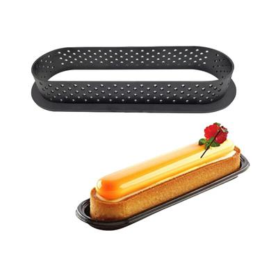 1 pz stampo per crostata di uova perforato in plastica stampo per crostata nero a forma ovale strumenti per decorare pasticceria stampo per dessert francese
