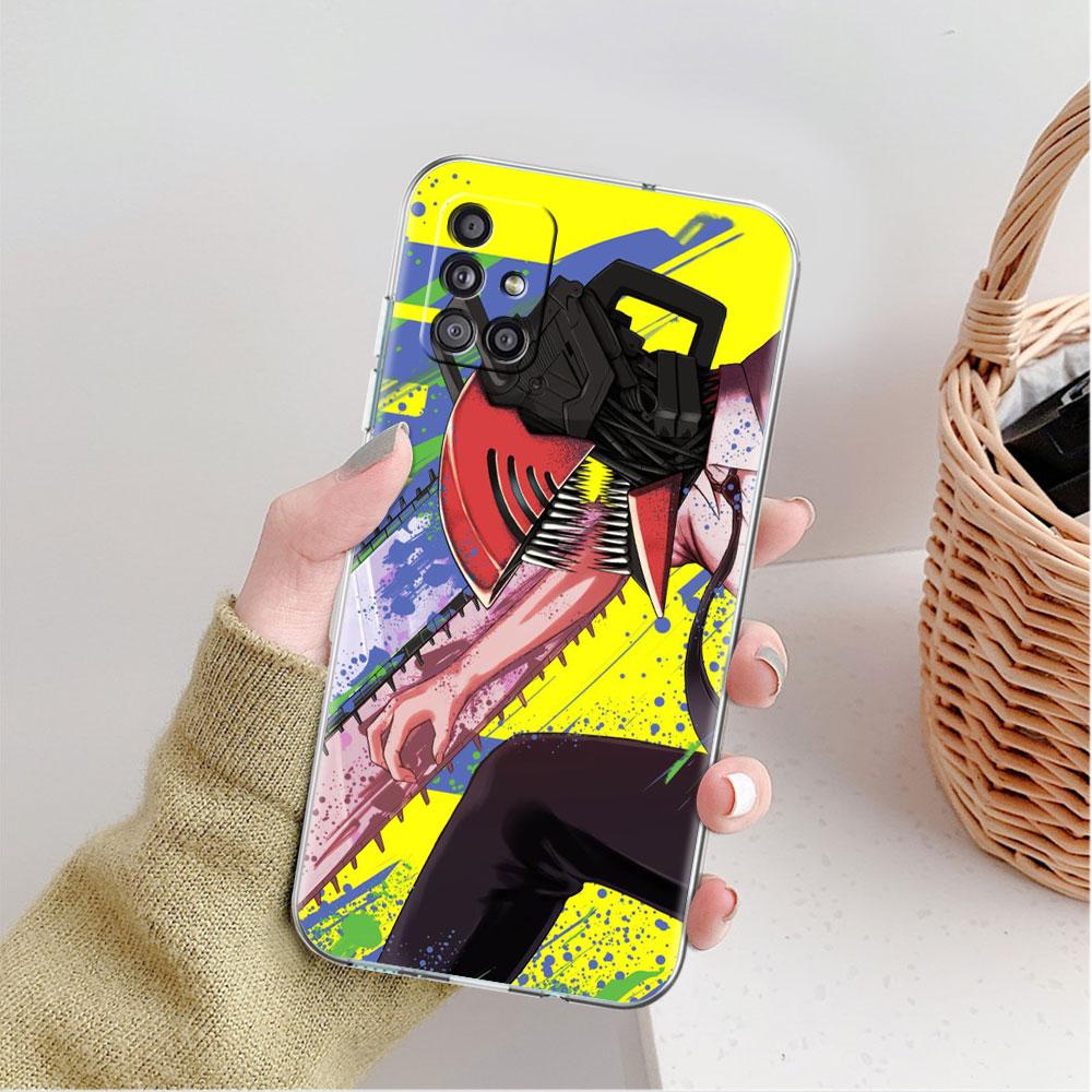 

Clear Case For Samsung Galaxy A52 A12 A51 A32 A21s A71 A32 A22 50 A70 A31 A72 5G Phone Cover Cute Cartoon Chainsaw Man Samsung A30