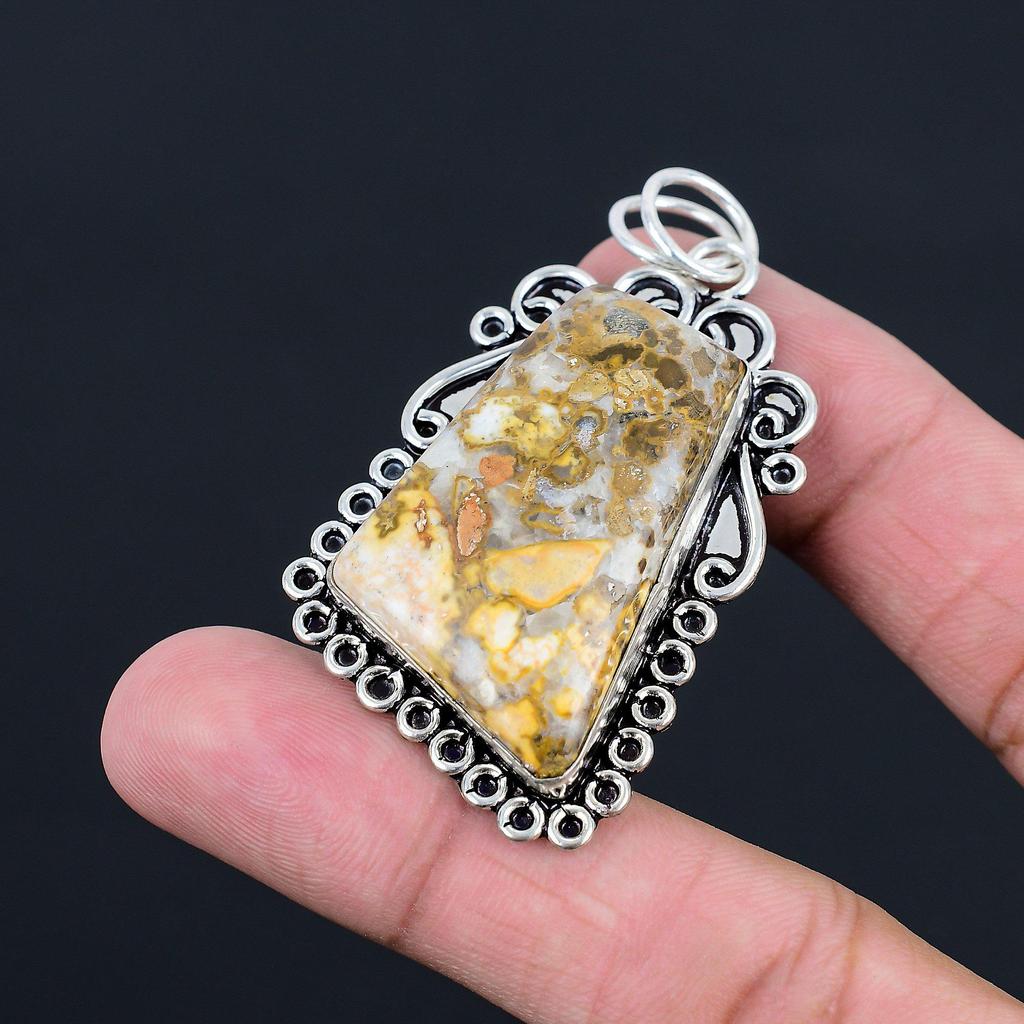 Daughters Day Deal Cobra Jasper Gemstone Sterling Silver Wife Boho New Pendant