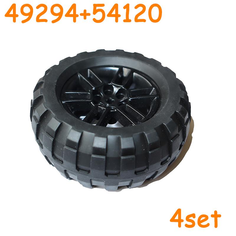 Non-Toxic 15038 49294 23798 44771 56907 4410 92912 54120 Tire Wheels Cross Car Truck Hub Technical Bricks Moc Motorcycle Building Blocks