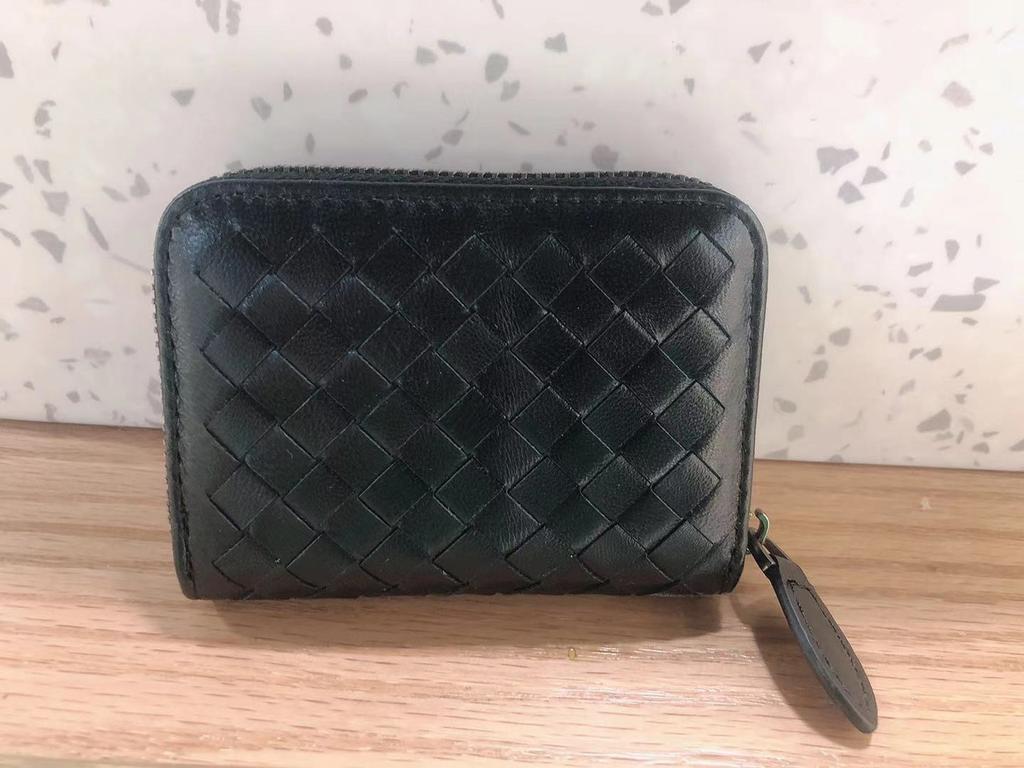 Všestranná kožená peněženka na karty s více sloty, dámská mincovka, tkaná peněženka na karty z ovčí kůže, držák na vizitky