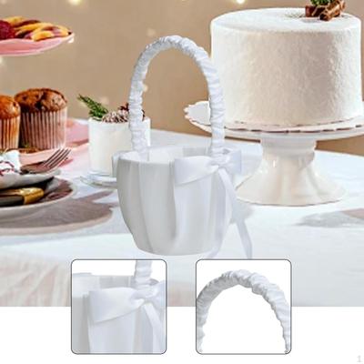 Flower Girl Basket Western Wedding Decorative,Decorations,White Bridesmaid Storage for