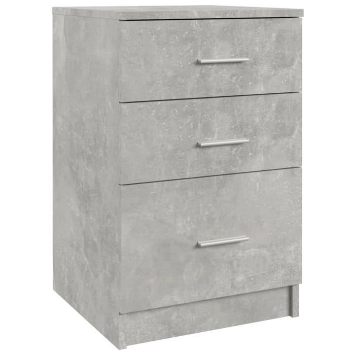 VidaXL Table de chevet Gris béton 40x40x63 cm Bois d’ingénierie808643