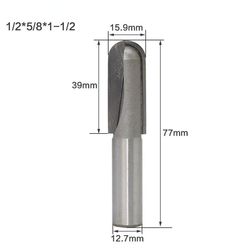 

1 шт., 1/2 хвостовика, твердосплавная концевая фреза с ЧПУ, инструмент с длинным лезвием и круглым носом, фреза для стержневой коробки 1/2x5/8x1-1/2