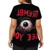 Halloween Print V Neck Short Sleeve Nurse Top with Double Pockets and Side Slits Medical Scrub Shirt for Healthcare Workers
