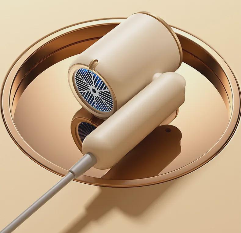 Foldable Negative Ion Hair Dryer with Blue Light for Home, Salon, and Dorm Use